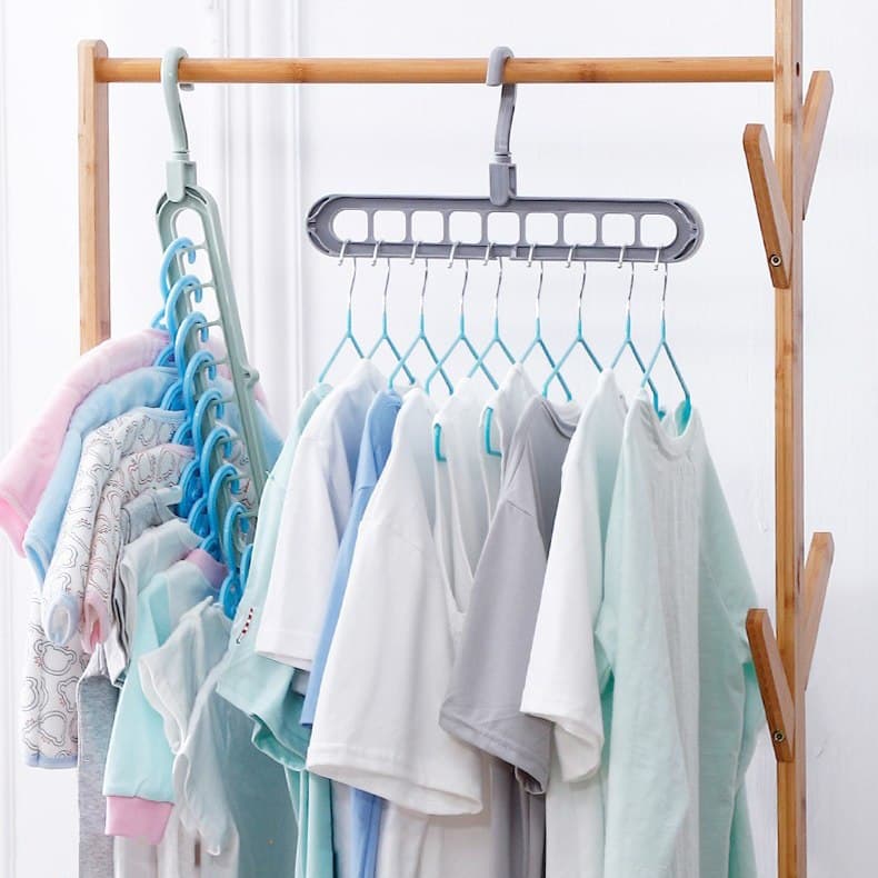 Pack Of 5 Rotate Anti-Skid Folding Hanger Portable Hanging For Home Wet Dry Clothes
