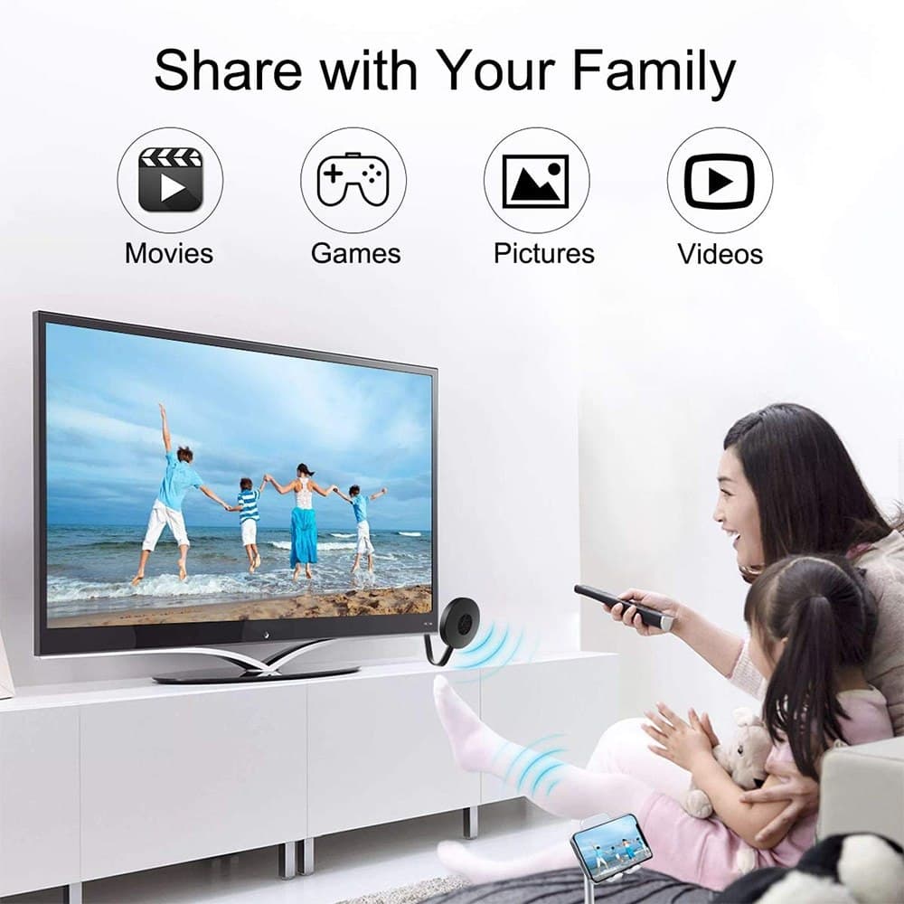 WiFi Display TV Dongle Receiver Chromecast 4K HDMI TV Stick Screen Mirroring DLNA