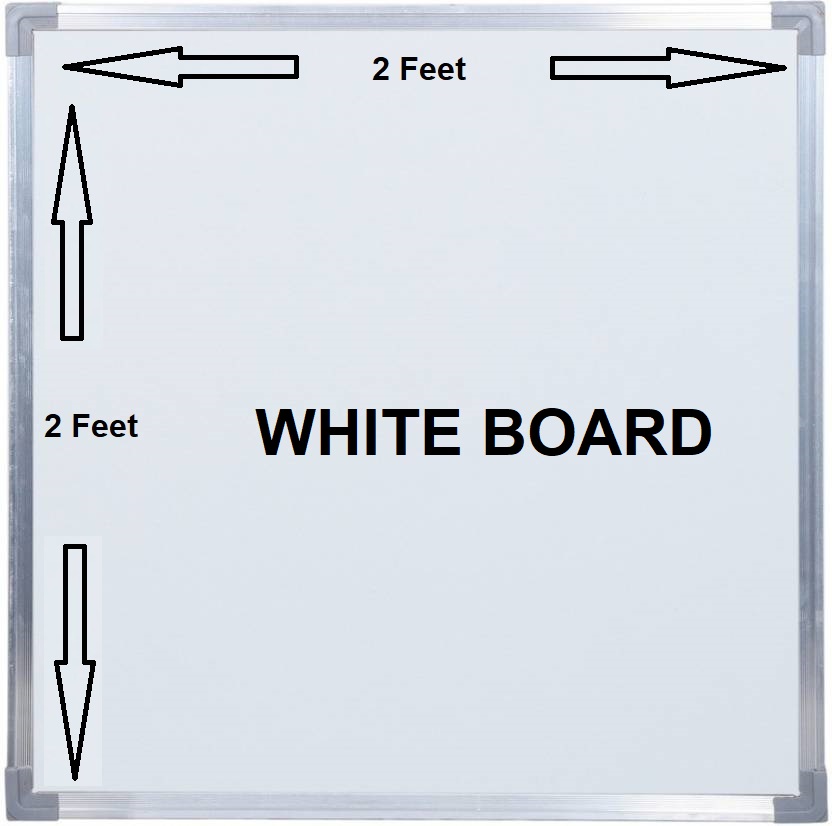 2ft x 2ft Dry Erase White Board Hanging Writing Drawing & Planning Whiteboard