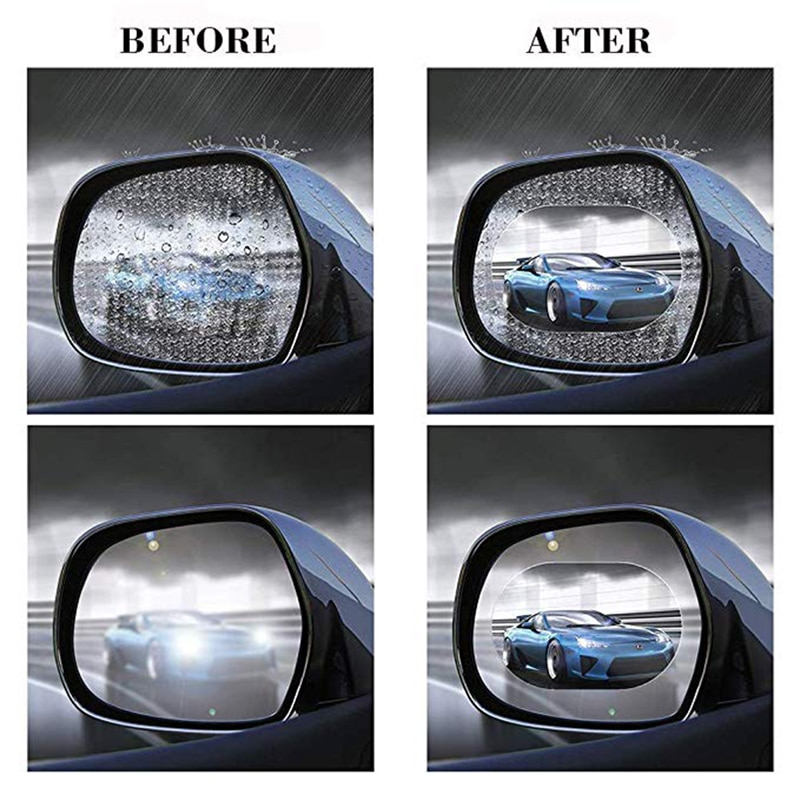 One Pair Car Anti Water Mist Film Anti Fog Rainproof Rearview Mirror Protective Film