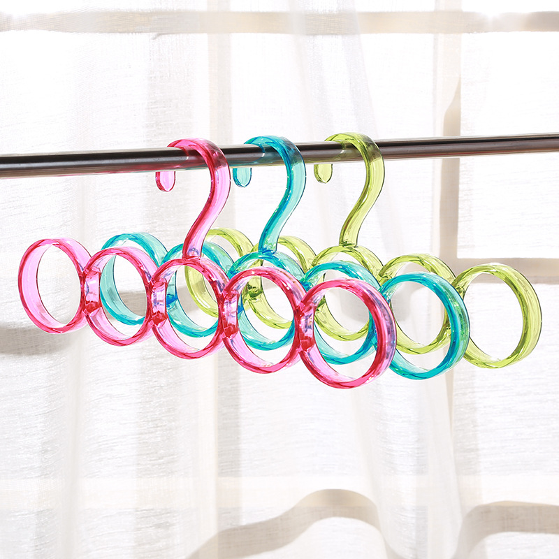 Pack Of 3 Eco-Friendly Five Hole Ring Rope Slots Holder Scarf Shawl Storage Hanger