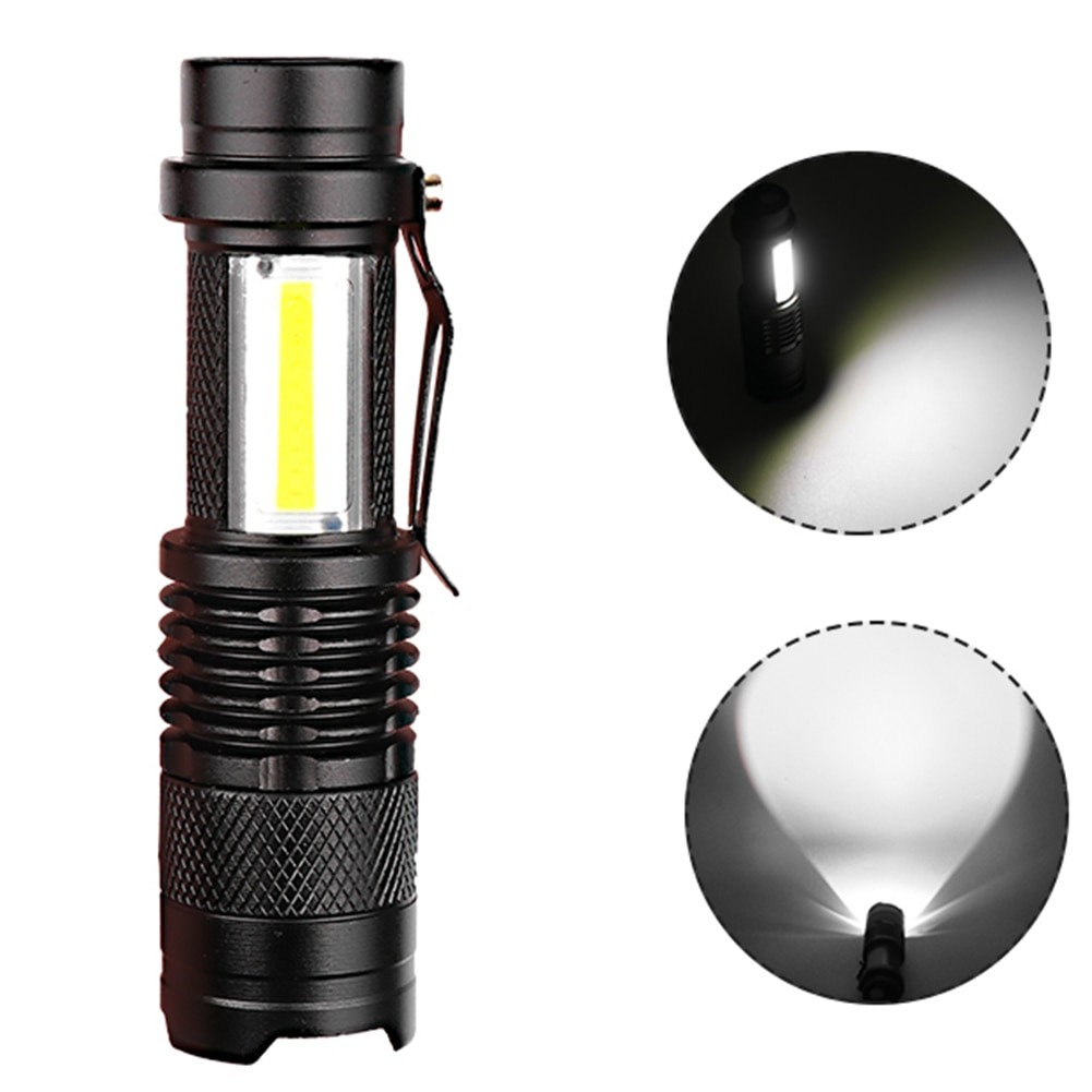 Mini USB Rechargeable Portable High Lumen Q5+COB Led Flashlight