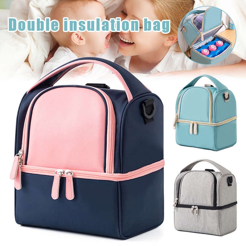 Double Layer Cooler Bag Mother Milk Preservation Picnic Camping Food Carrier Bag