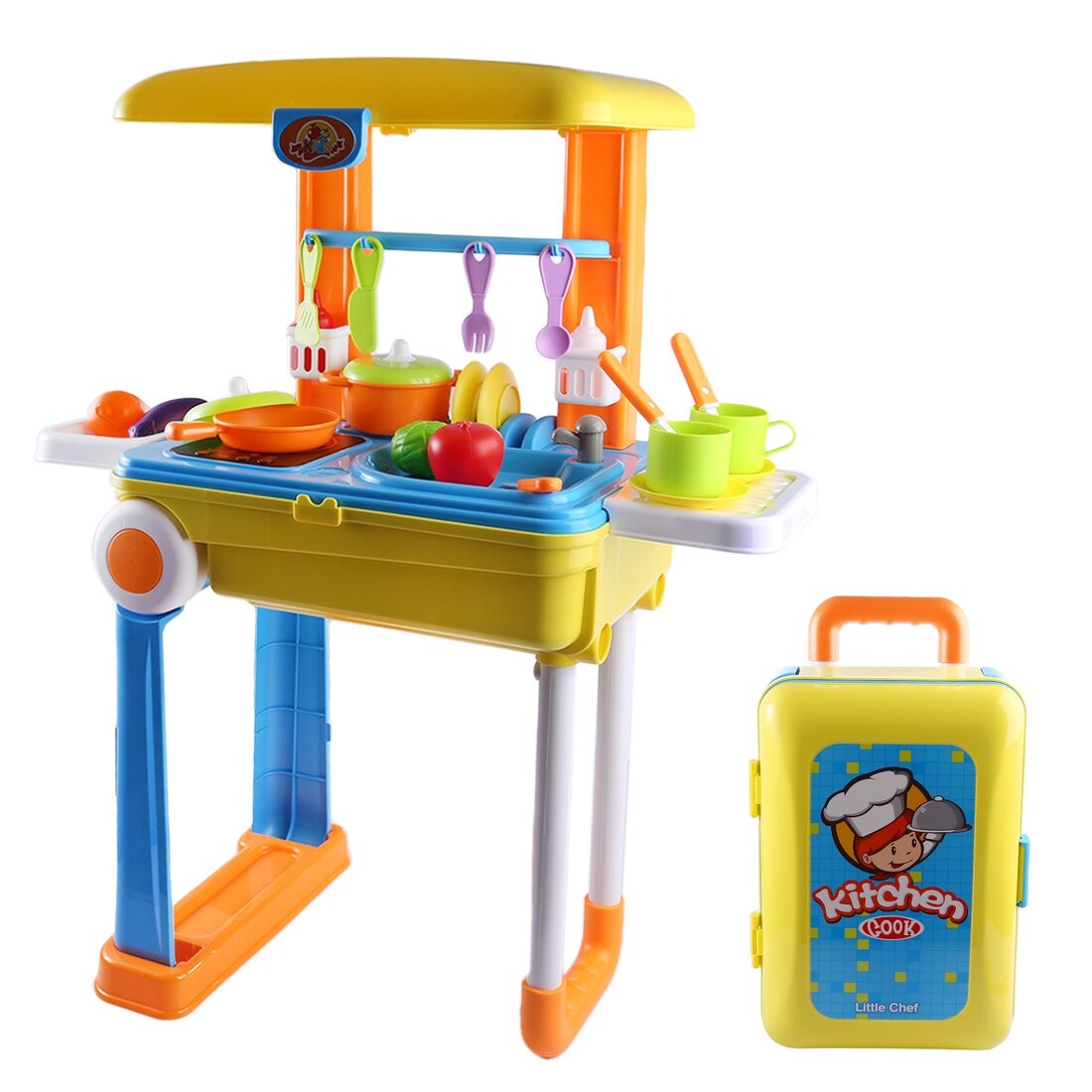 Children Kitchen Cooking Tool Sets Pretend Play Workbench Toy
