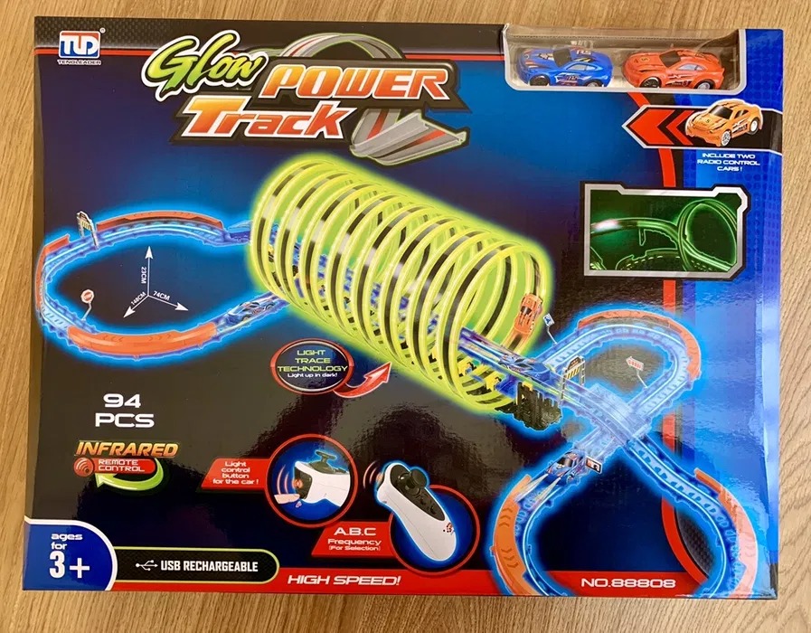 94Pcs Remote Control Glow Power Track Set Luminous Playing Toy
