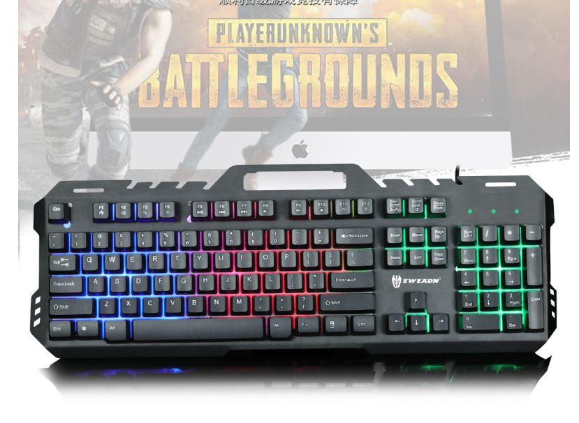 GT-5 Metal Back Light Gaming Keyboard Rainbow Backlight Suspended Key Press