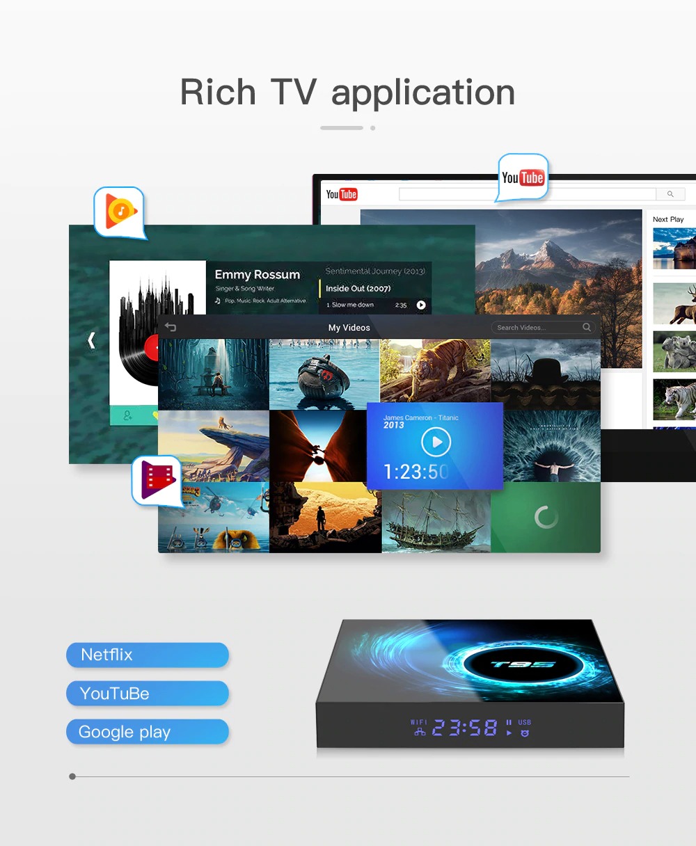 Asano T95 Android TV Box Quad Core WIFI IPTV Box 4GB 32GB OTT Smart Media Player
