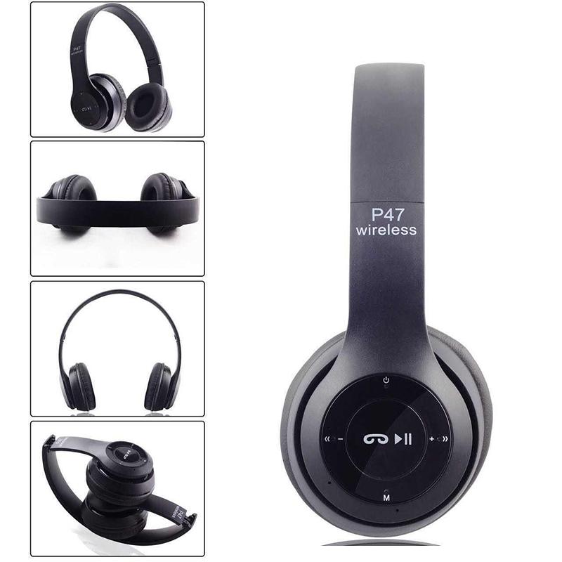 Bluetooth Wireless Stereo Headset Outdoor Sports Subwoofer Headphones, Black Color